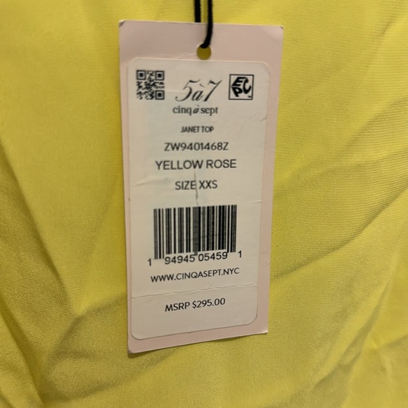 NWT Cinq a Sept Janet Yellow Silk Halter Style Ruffle Hem Top Size - XXS - Picture 3 of 5